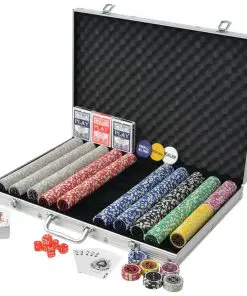vidaXL Poker Set with 1000 Laser Chips Aluminium