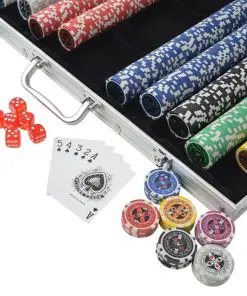 vidaXL Poker Set with 1000 Laser Chips Aluminium