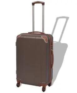 vidaXL Four Piece Hardcase Trolley Set Coffee