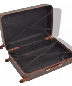 vidaXL Four Piece Hardcase Trolley Set Coffee