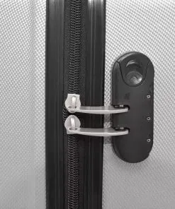 vidaXL Four Piece Hardcase Trolley Set Silver