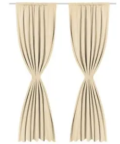 vidaXL Blackout Curtains 2 pcs Double Layer 140×245 cm Beige