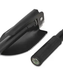vidaXL Folding Shovel Carbon Steel Black