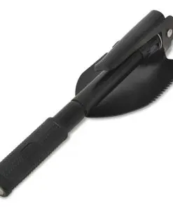 vidaXL Folding Shovel Carbon Steel Black