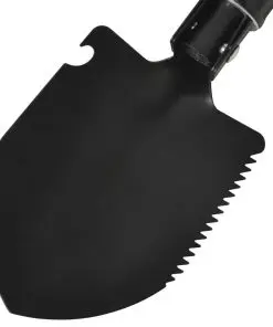 vidaXL Folding Shovel Carbon Steel Black