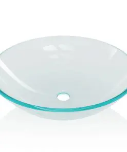 vidaXL Basin Tempered Glass 42 cm Transparent