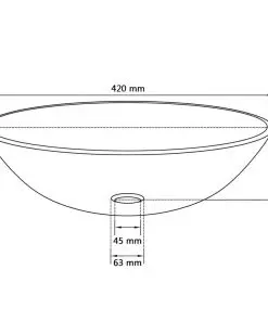 vidaXL Basin Tempered Glass 42 cm Transparent