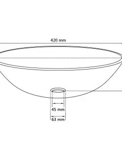 vidaXL Basin Tempered Glass 42 cm Frosted