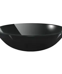 vidaXL Basin Tempered Glass 42 cm Black