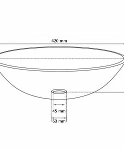 vidaXL Basin Tempered Glass 42 cm Black