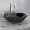 vidaXL Basin Tempered Glass 42 cm Black