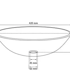 vidaXL Basin Tempered Glass 42 cm Gold