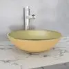 vidaXL Basin Tempered Glass 42 cm Gold