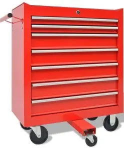 vidaXL Workshop Tool Trolley with 1125 Tools Steel Red
