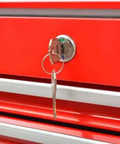 vidaXL Workshop Tool Trolley with 1125 Tools Steel Red