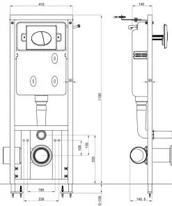 vidaXL Concealed High Cistern 11 L 41x14x(110-125) cm
