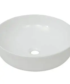 vidaXL Basin Round Ceramic White 41.5×13.5 cm