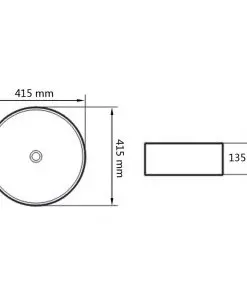 vidaXL Basin Round Ceramic White 41.5×13.5 cm