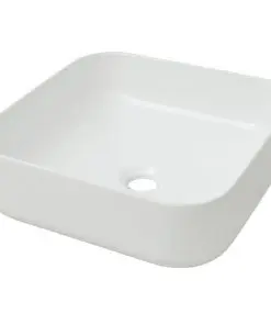 vidaXL Basin Square Ceramic White 38x38x13.5 cm