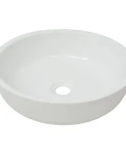 vidaXL Basin Round Ceramic White 42×12 cm