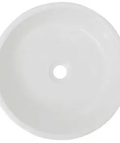 vidaXL Basin Round Ceramic White 42×12 cm