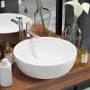 vidaXL Basin Round Ceramic White 42×12 cm