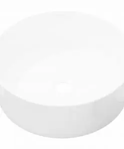 vidaXL Basin Round Ceramic White 40×15 cm