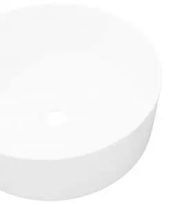 vidaXL Basin Round Ceramic White 40×15 cm