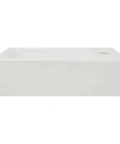 vidaXL Basin with Faucet Hole Rectangular Ceramic White 46×25.5×12 cm