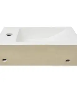 vidaXL Basin with Faucet Hole Rectangular Ceramic White 46×25.5×12 cm