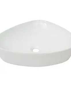 vidaXL Basin Triangle Ceramic White 50.5x41x12 cm
