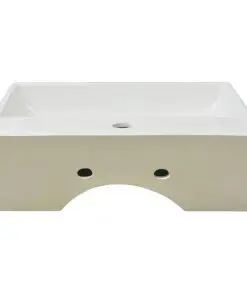 vidaXL Basin with Faucet Hole Ceramic White 51.5×38.5×15 cm