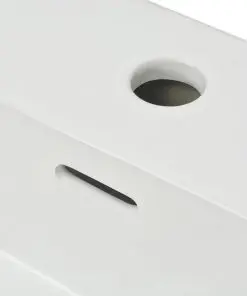 vidaXL Basin with Faucet Hole Ceramic White 51.5×38.5×15 cm
