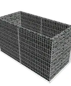 vidaXL Gabion Planter Steel 180x90x100 cm Silver