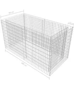 vidaXL Gabion Planter Steel 180x90x100 cm Silver