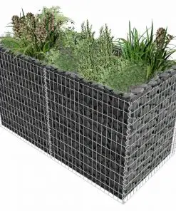 vidaXL Gabion Planter Steel 180x90x100 cm Silver