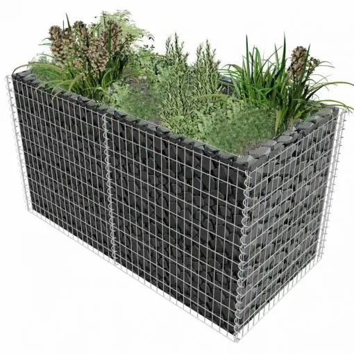 vidaXL Gabion Planter Steel 180x90x100 cm Silver