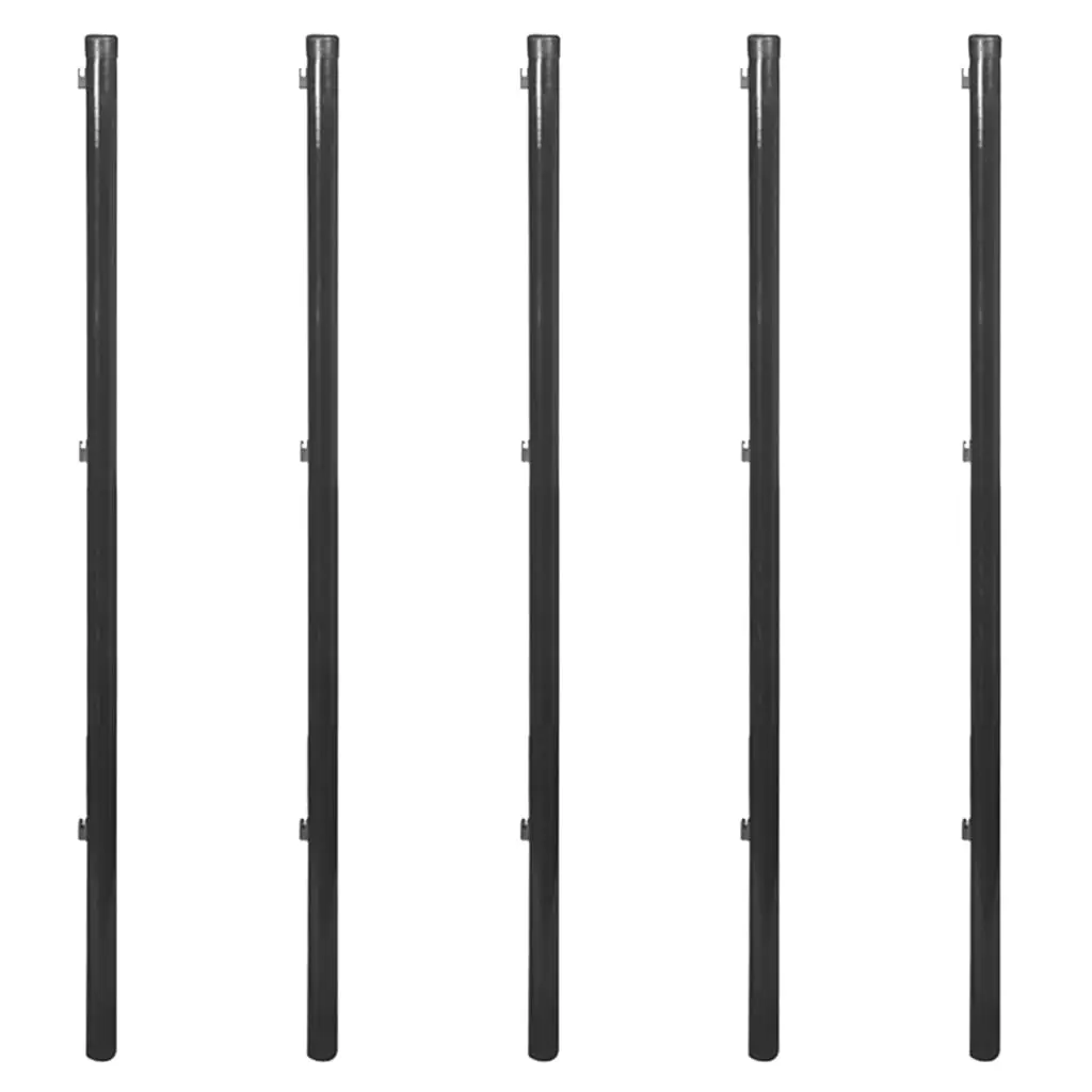 vidaXL Chain Link Fence with Spike Anchors 1.25×15 m Grey