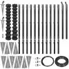 vidaXL Chain Link Fence with Spike Anchors 1.97×25 m Grey