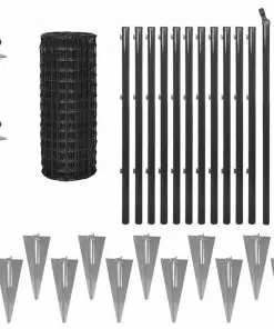 vidaXL Euro Fence Steel 25×1 m Grey