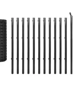 vidaXL Euro Fence Steel 25×1 m Grey