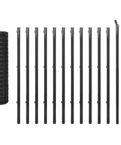 vidaXL Euro Fence Steel 25×1.2 m Grey