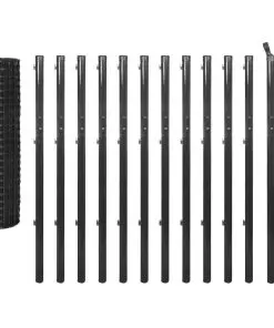 vidaXL Euro Fence Steel 25×1.7 m Grey