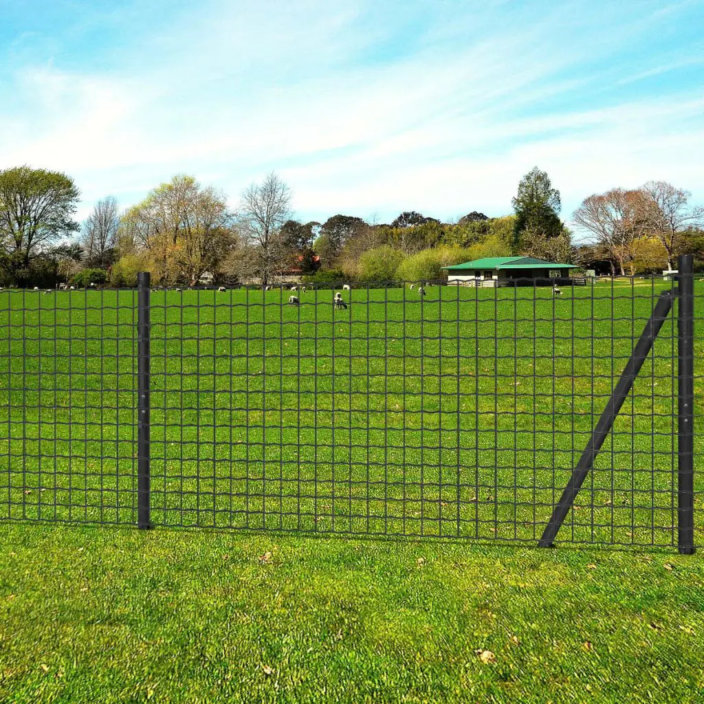 vidaXL Euro Fence Steel 25×1.7 m Grey
