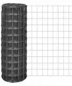 vidaXL Euro Fence Steel 25×0.8 m Grey
