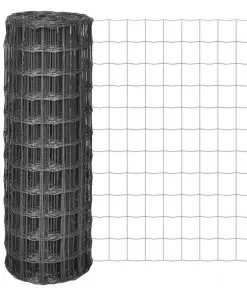 vidaXL Euro Fence Steel 25×1 m Grey