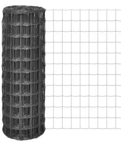 vidaXL Euro Fence Steel 25×1.2 m Grey