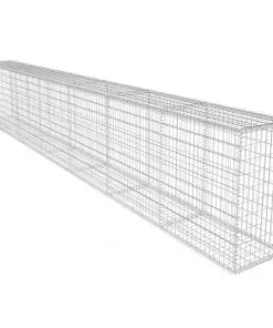 vidaXL Gabion Wall with Cover Galvanised Steel 600x50x100 cm