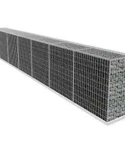 vidaXL Gabion Wall with Cover Galvanised Steel 600x50x100 cm