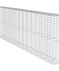 vidaXL Gabion Wall with Cover Galvanised Steel 600x50x200 cm